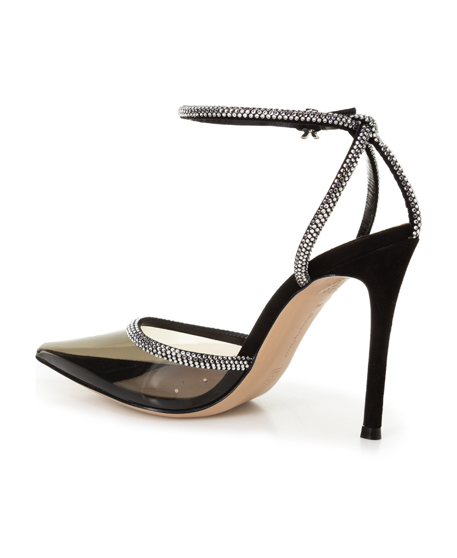 Gianvito Rossi 105 Crystal-embellished Plexiglass Pumps In Black