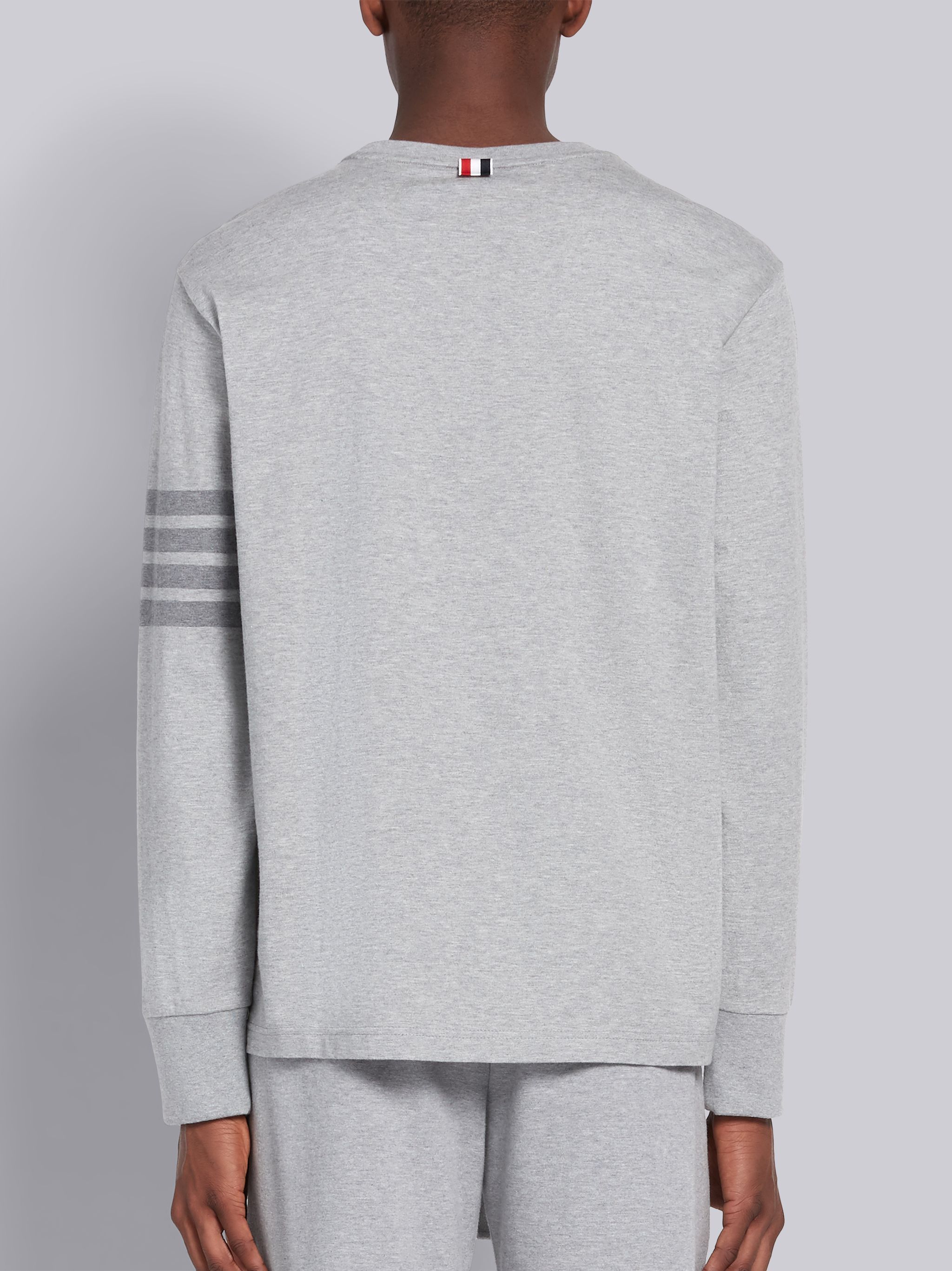 Thom Browne 4-bar Long-sleeve T-shirt In Gray