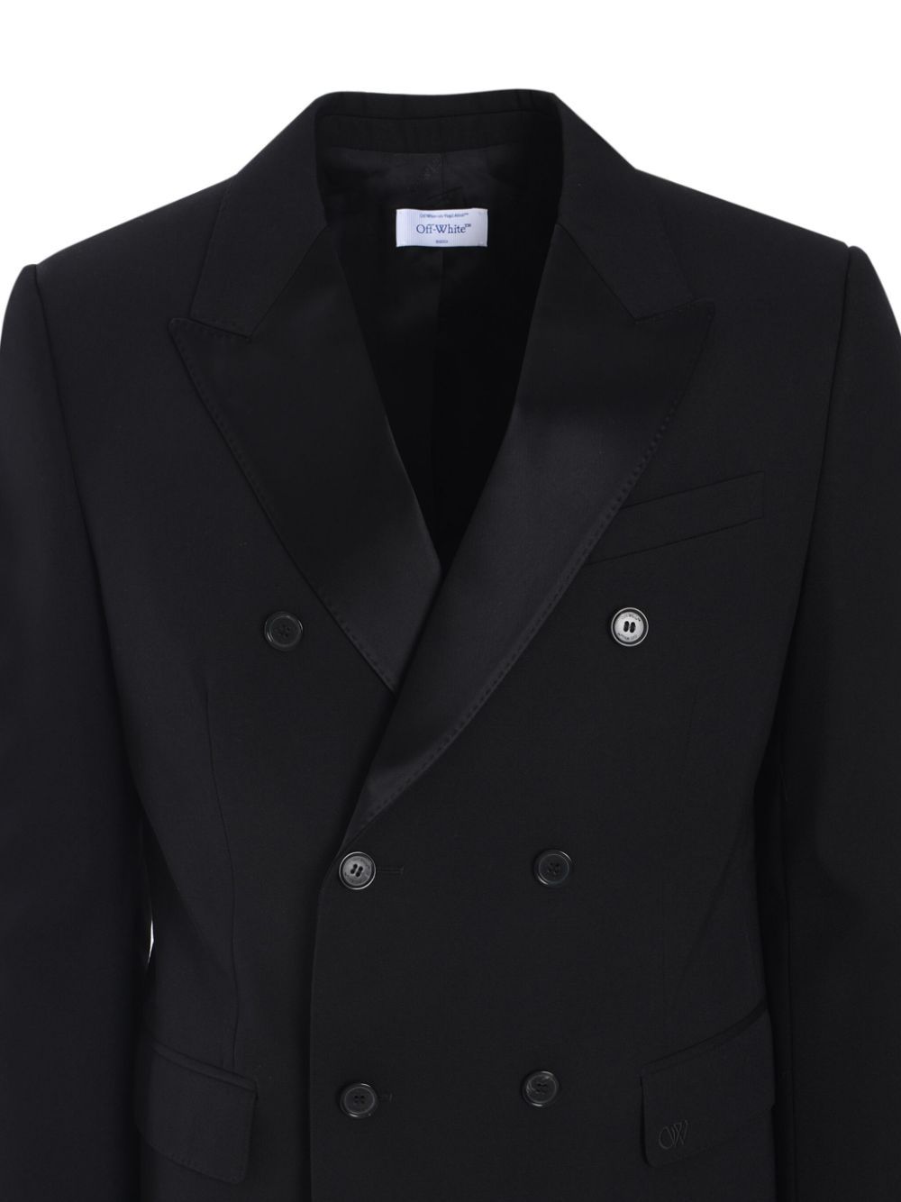 Off-white Double-breasted Blazer In Black