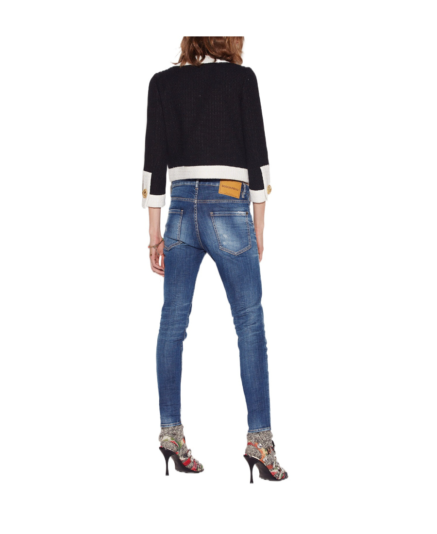 Dsquared2 Stonewashed Skinny Jeans In Blue