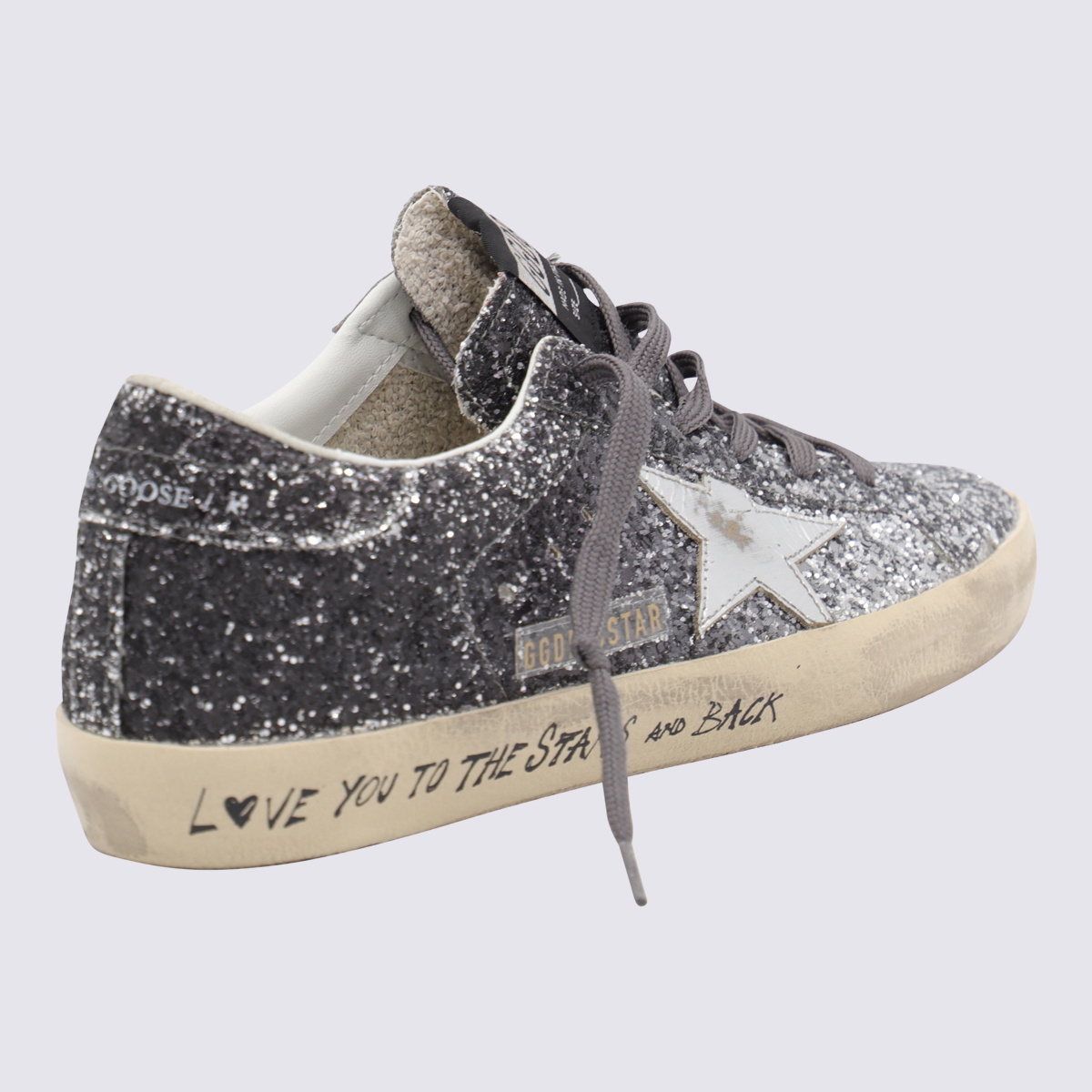 Golden Goose Sparkling Low Top Sneakers With Star Emblem In Metallic