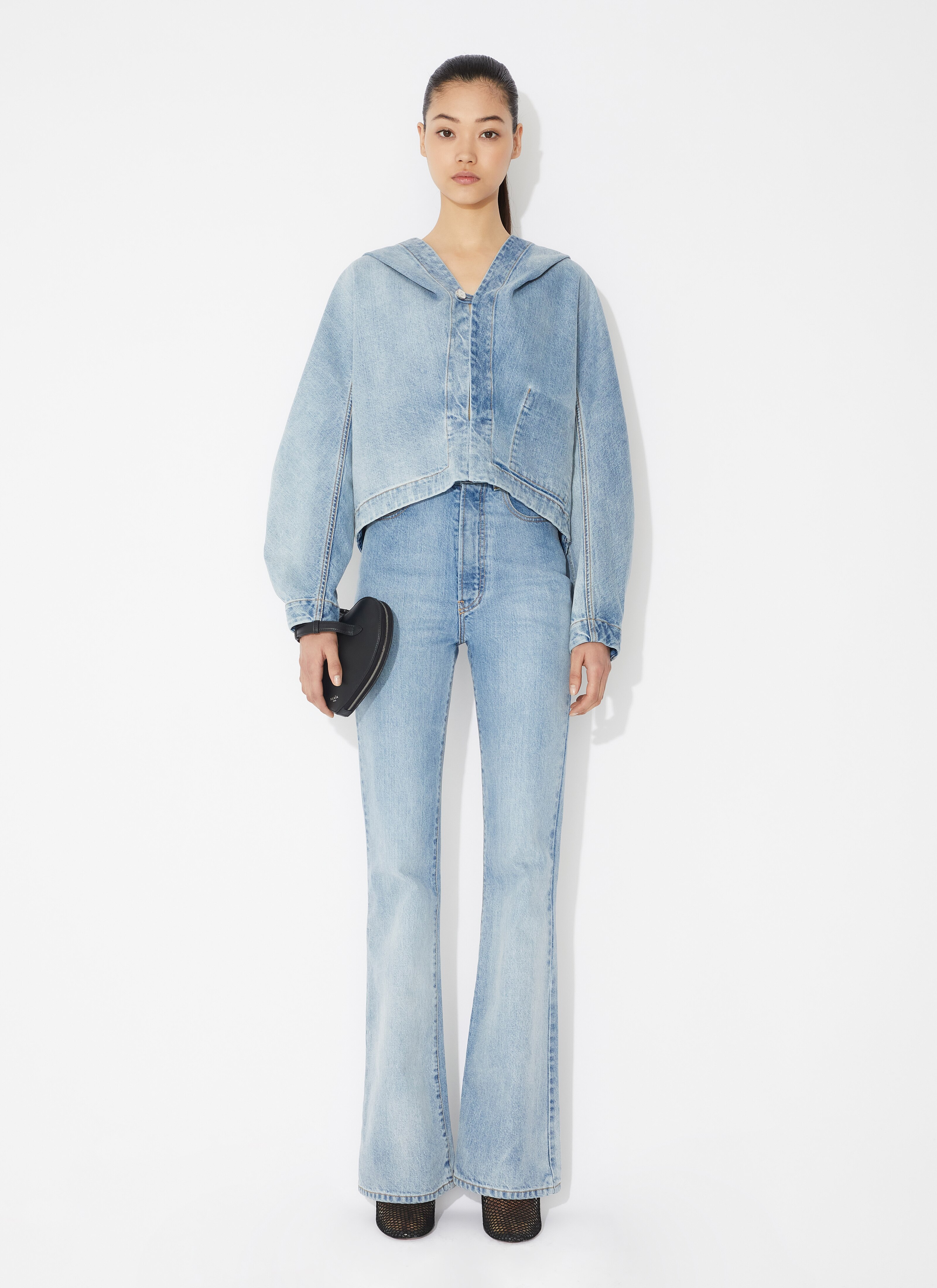 Alaïa Long Miniature Jeans In Blue