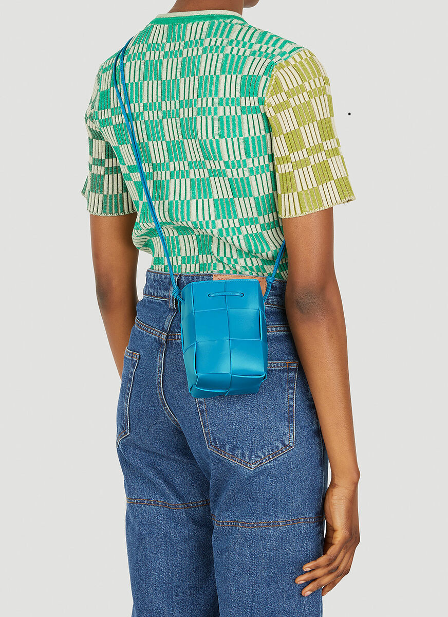 Bottega Veneta Mini Cassette Bucket Bag In Blue