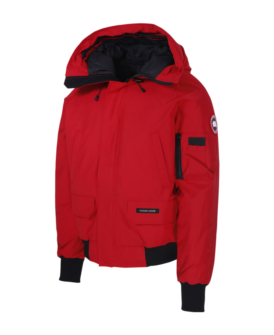 Shop Canada Goose Logo Down Jacket In Red