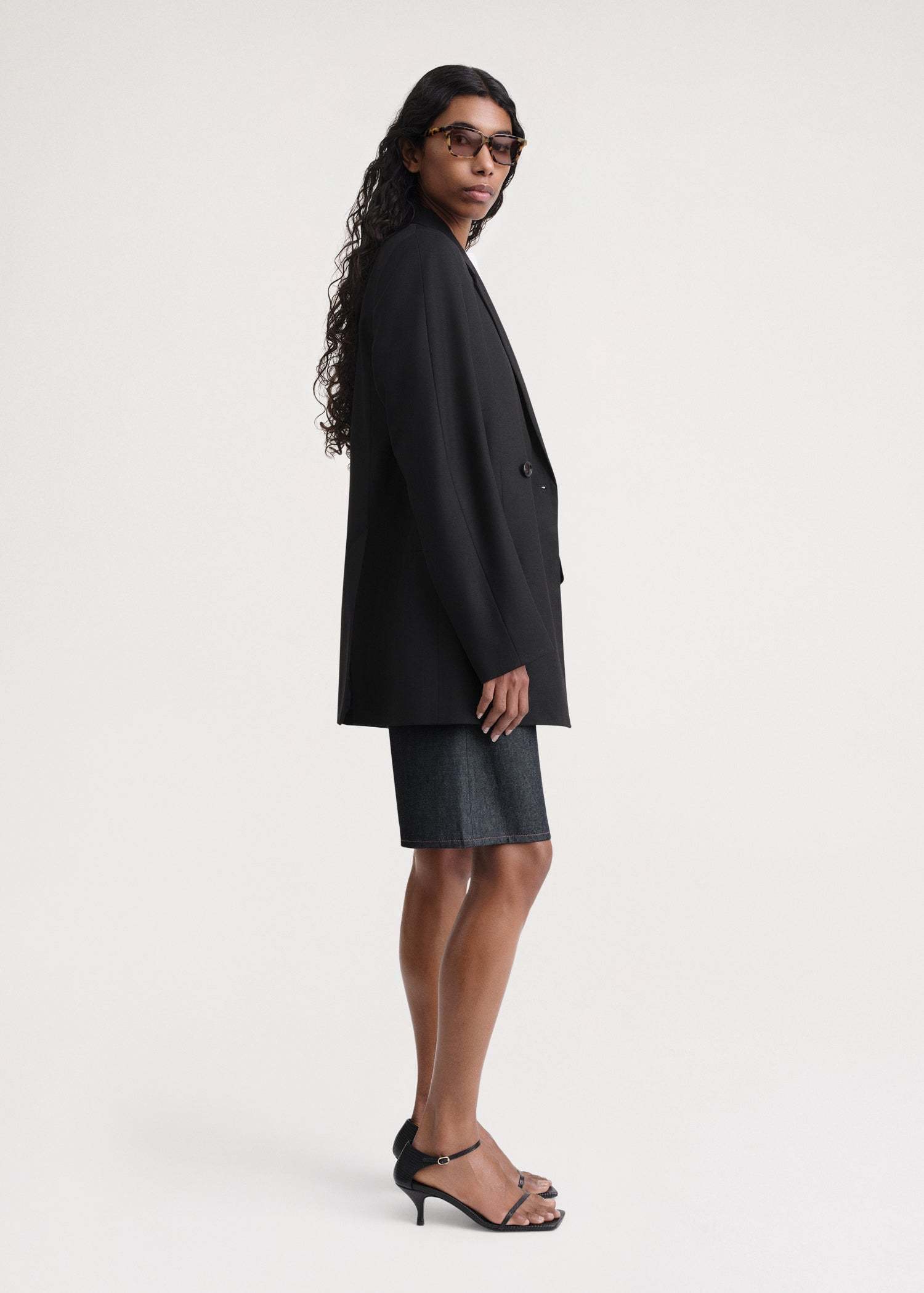 Totême Double-breasted Blazer In Black