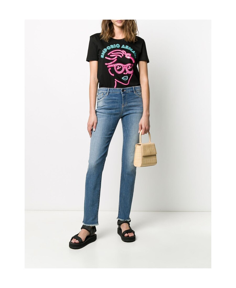 Shop Emporio Armani Logo Printed T-shirt In Black