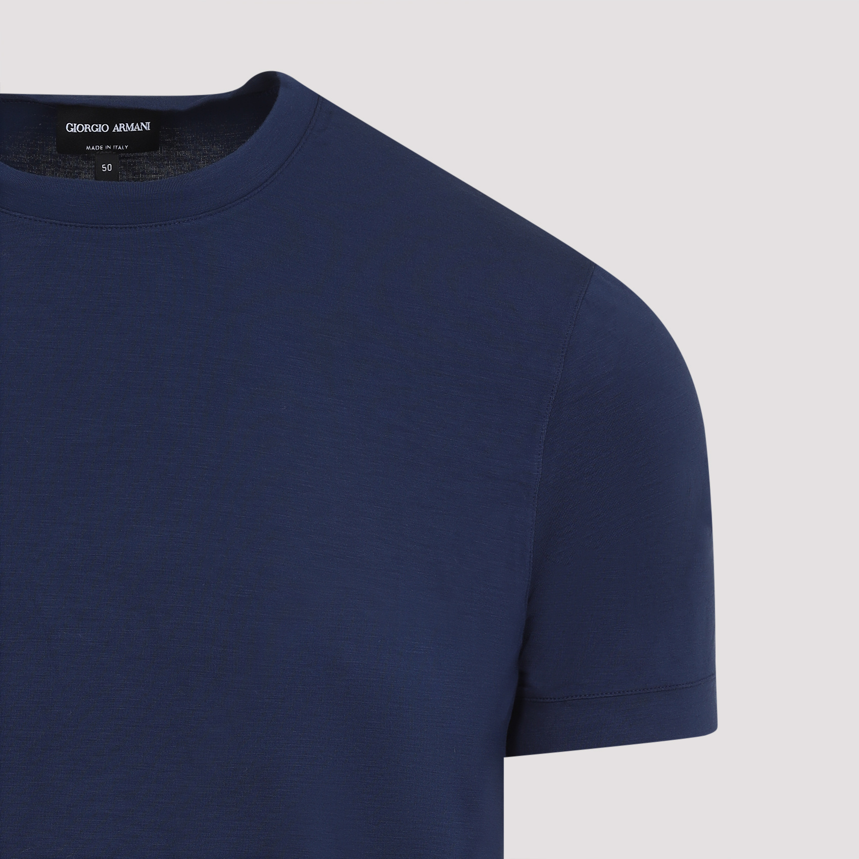 Giorgio Armani Crew Neck Plain Design Short Sleeves T-shirt In Blue