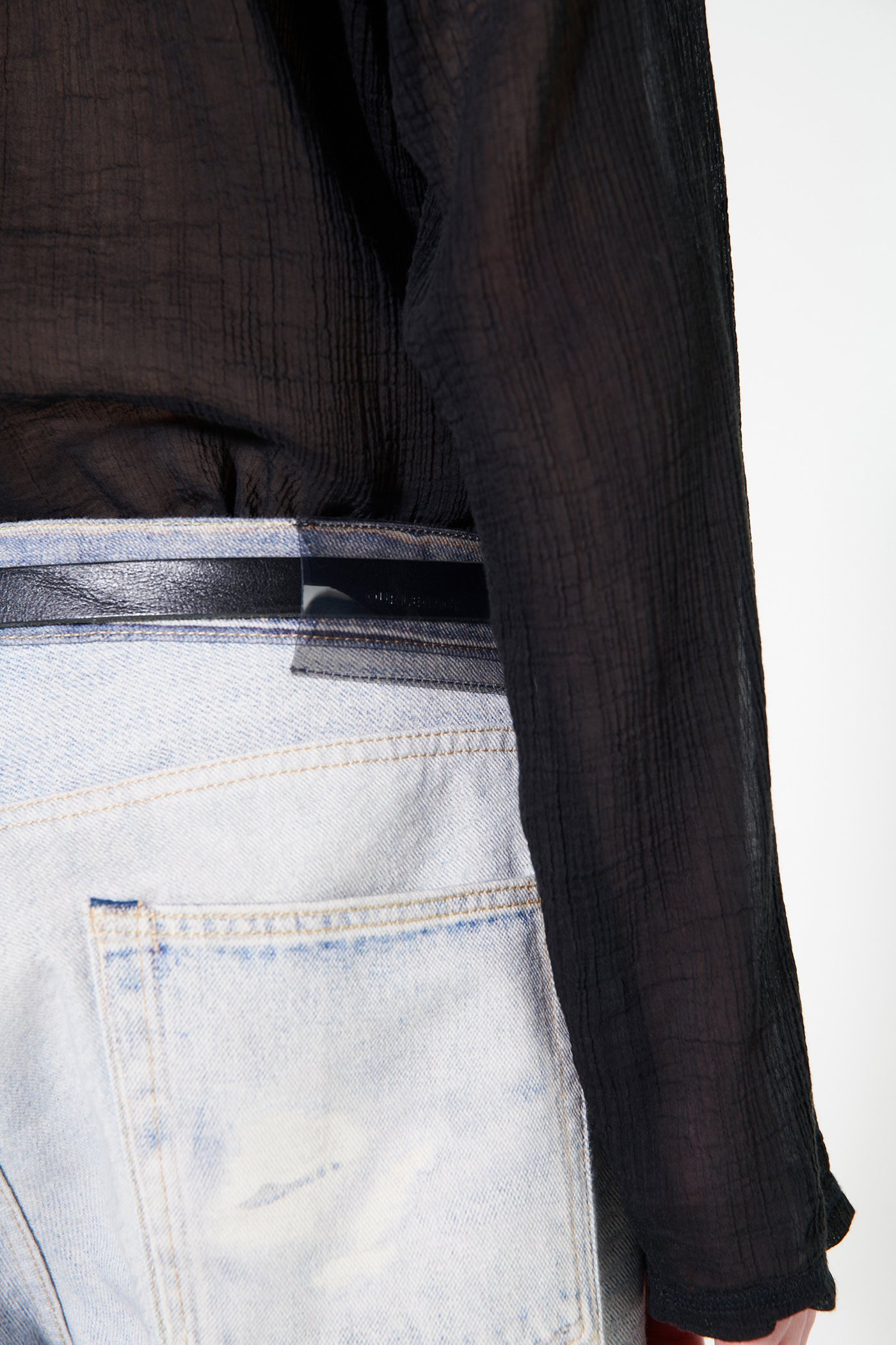 Our Legacy Mens Digital Denim Print Third Cut Faded-wash Denim Jeans In Blue