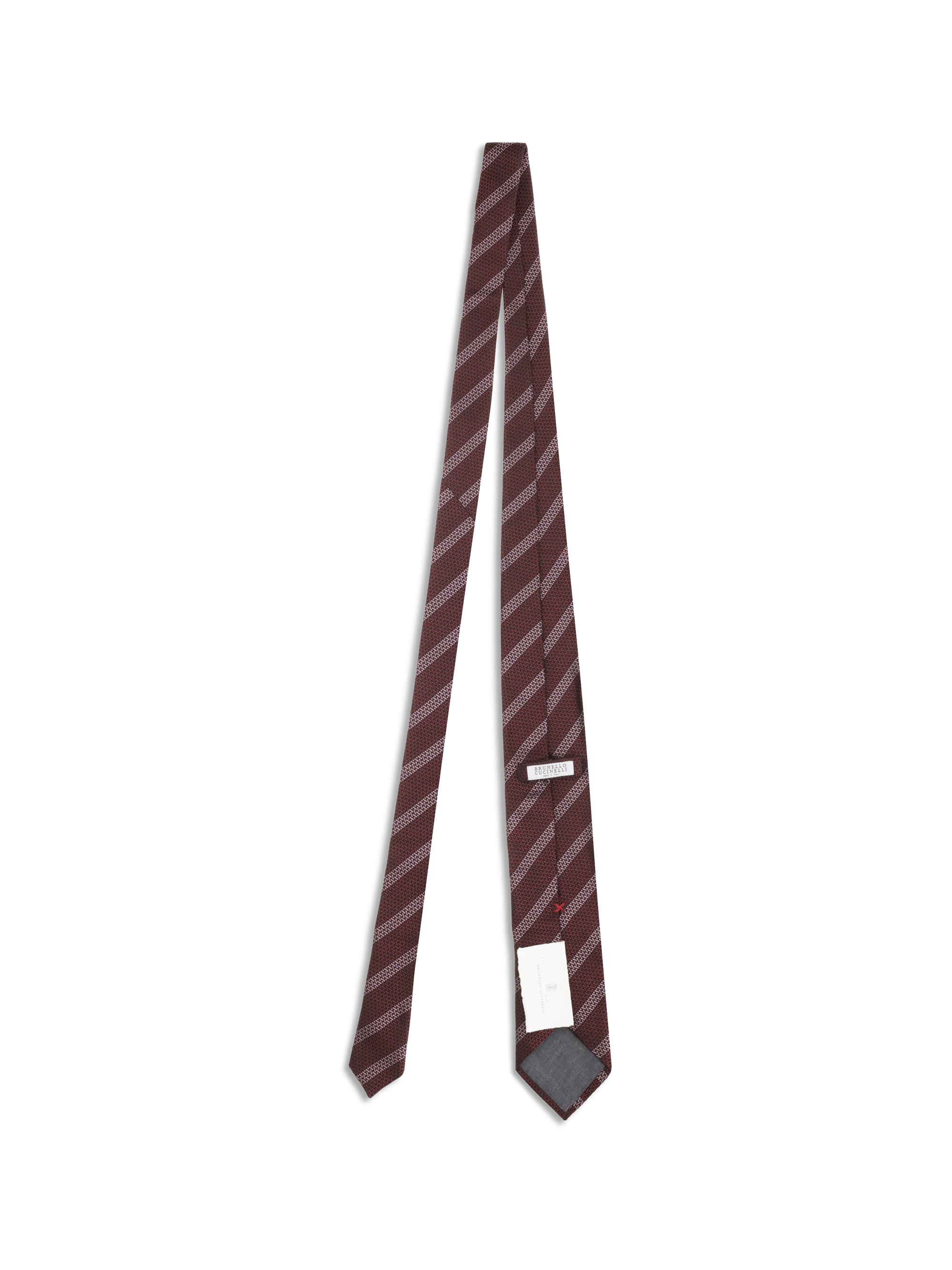 Brunello Cucinelli Striped Silk Tie In Red