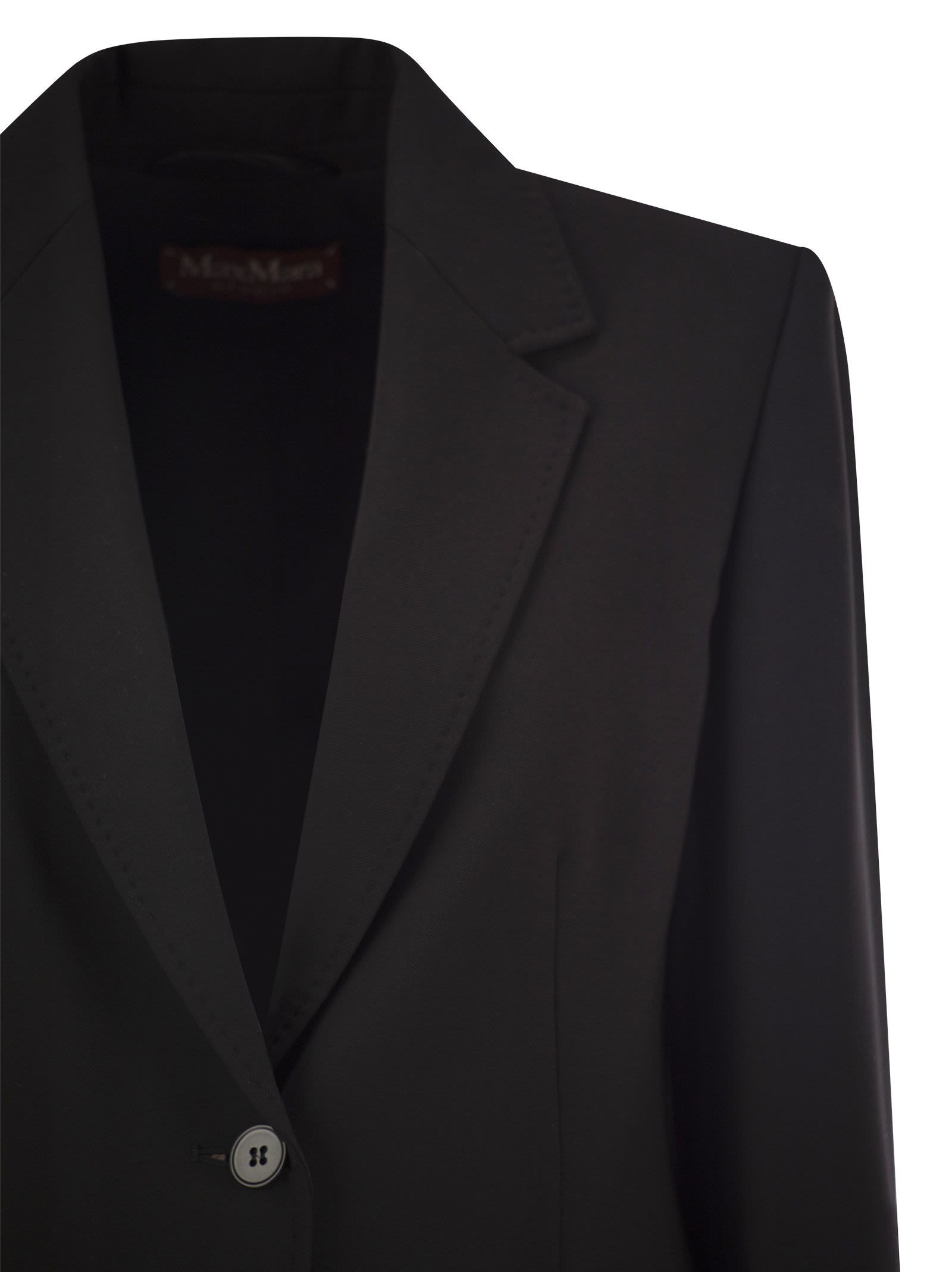 Max Mara Long-sleeved Suit Coat In Black