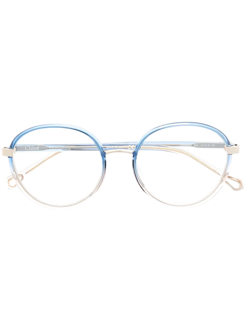 Chloé Transparent Round Frame Glasses In White