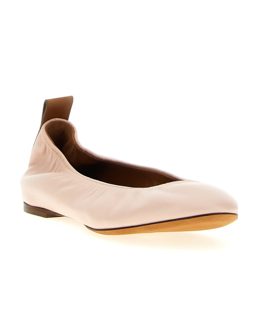 Lanvin Round-toe Leather Ballerina Shoes In Pink