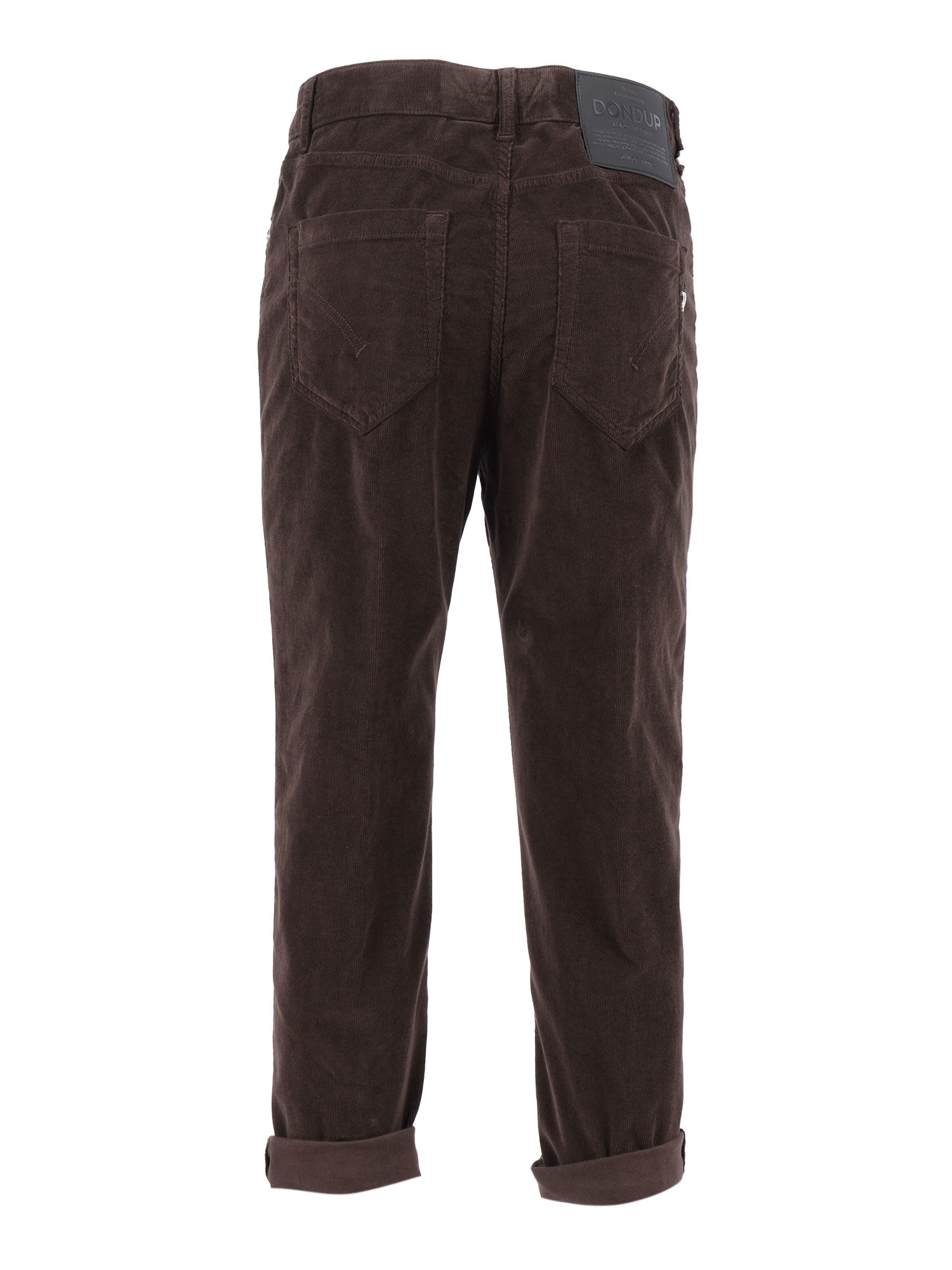 Dondup High-waisted Tapered Pants With Decorative Buttons In Brown