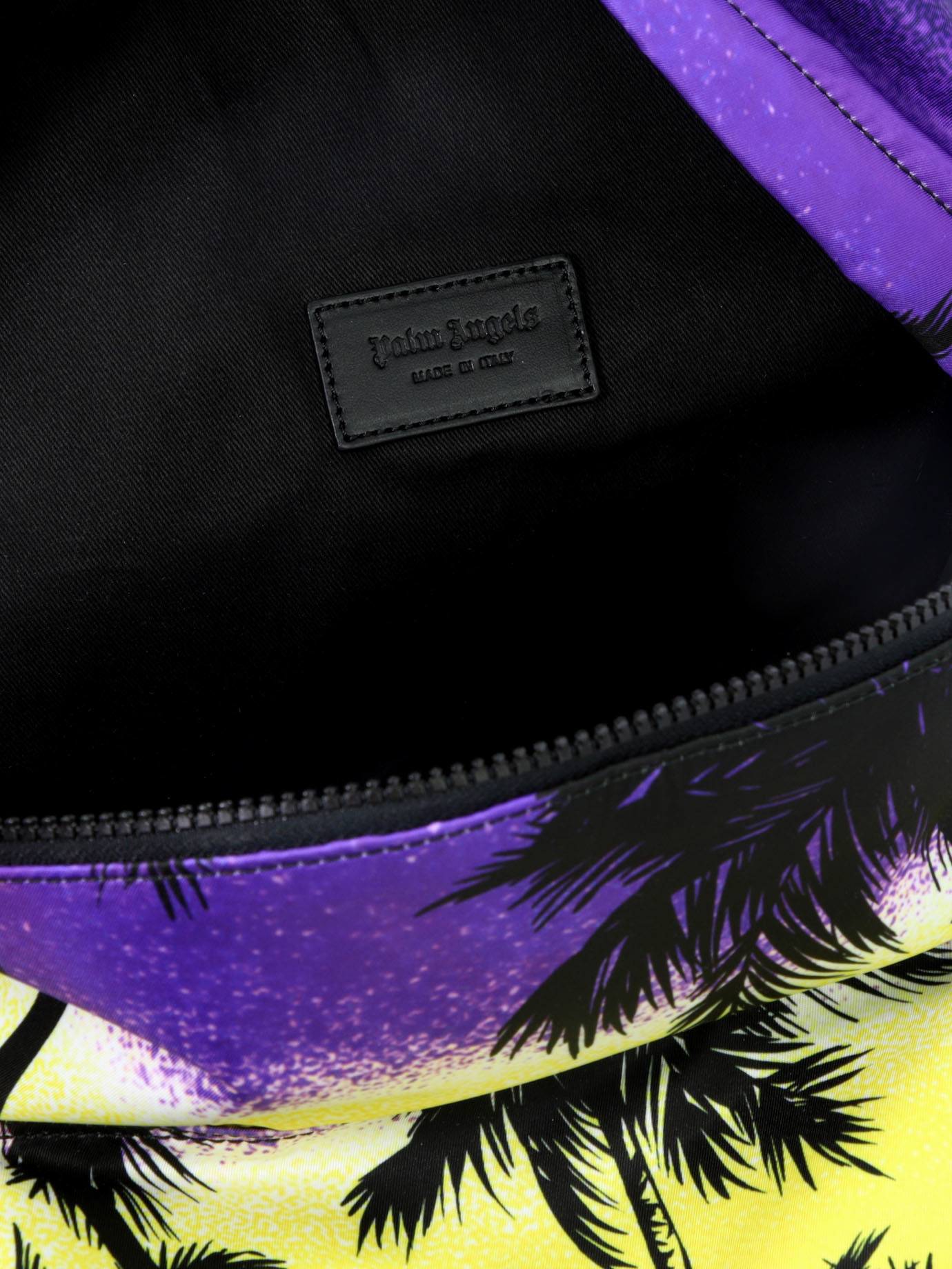 Palm Angels Palm Tree Print Backpack In Black