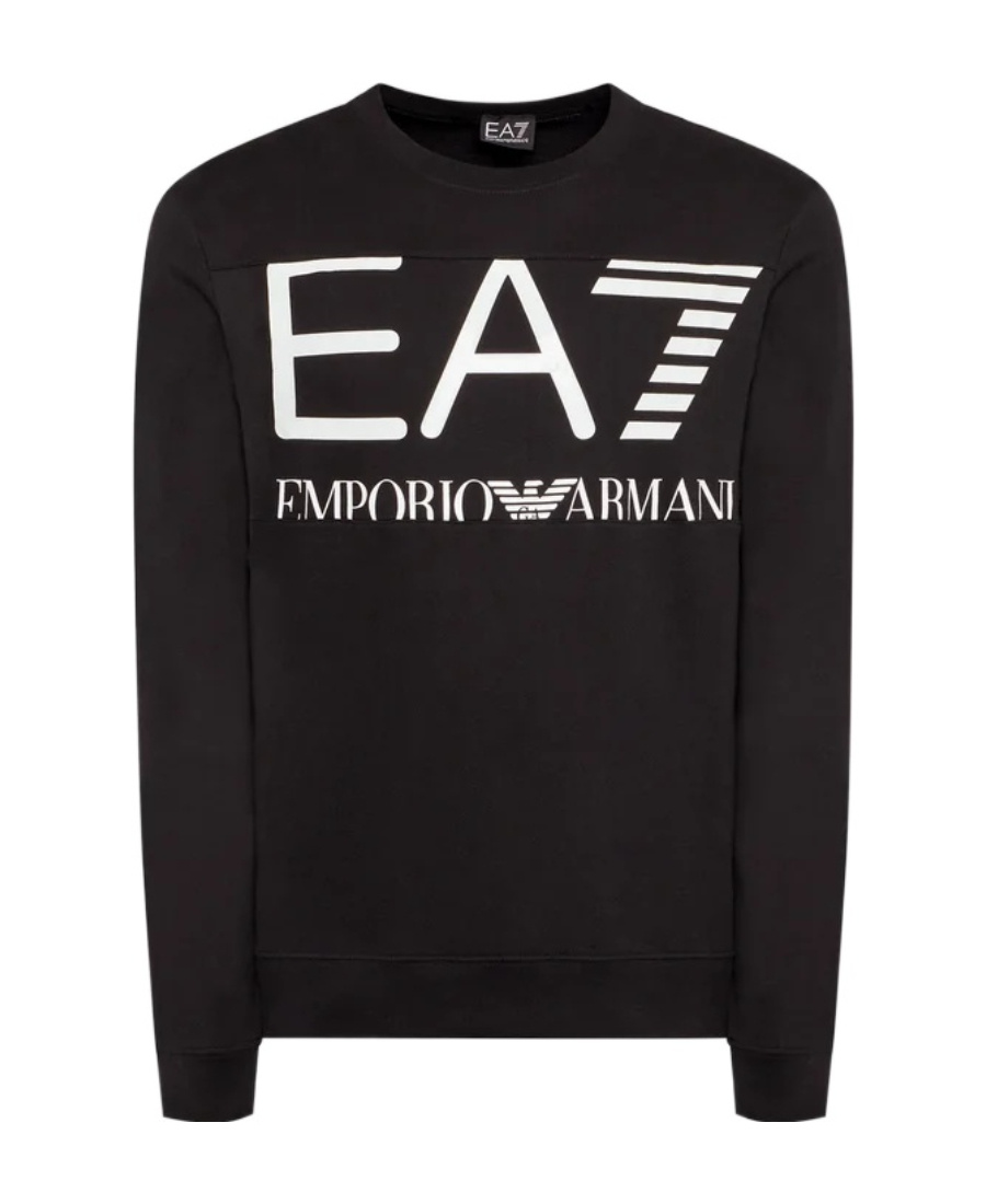 Ea7 T-shirt With Round Neck And Long Sleeves In Black
