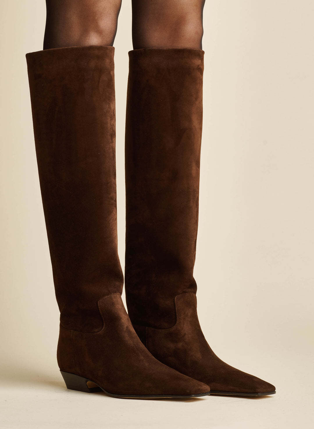 Khaite Marfa Classic Flat Knee High Boot In Black
