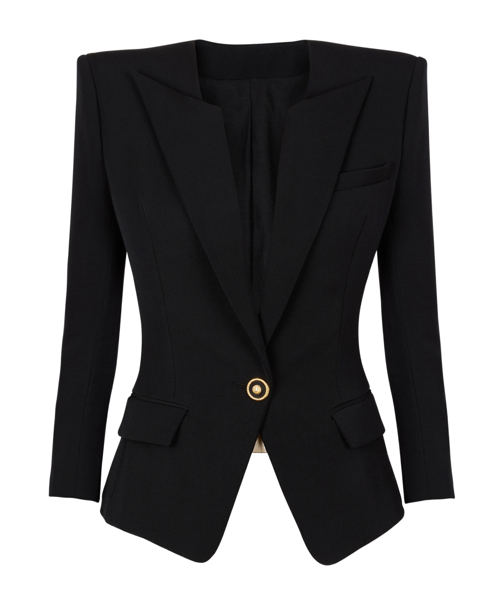 Balmain Grain De Poudre 1-button Jacket In Black