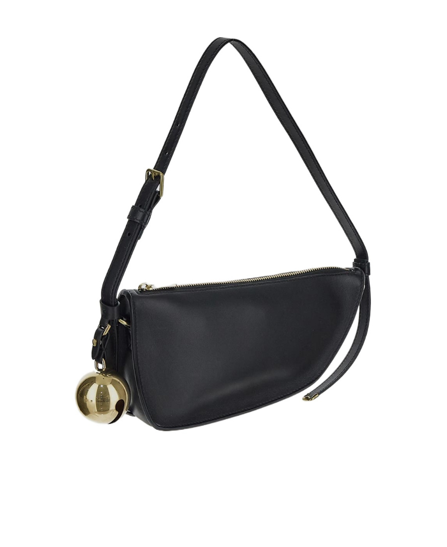 Burberry Curved Shape Gold-tone Hardware Shoulder Bag In Black