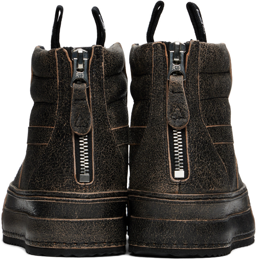 R13 Black Rogue Distressed Sneakers