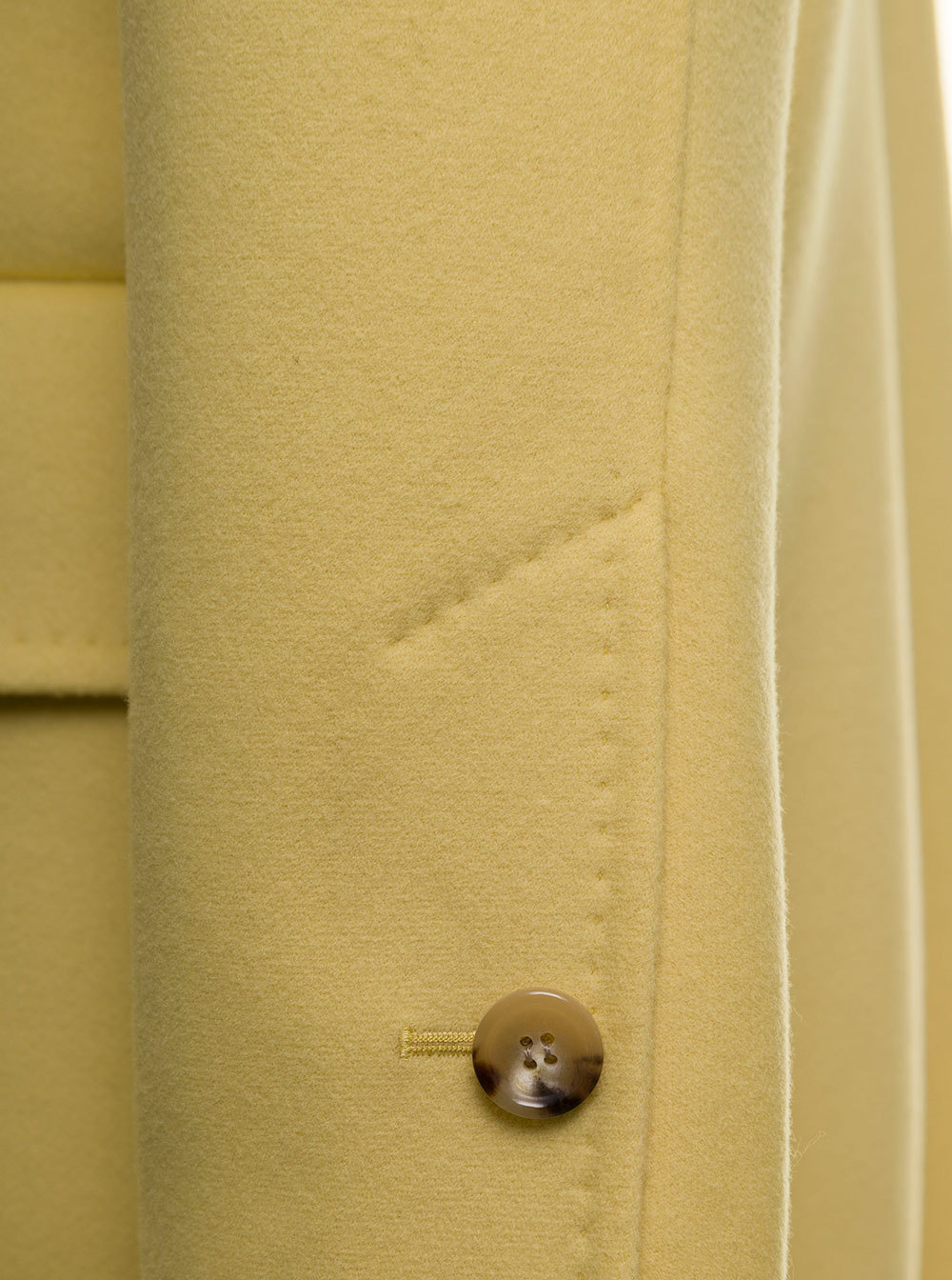 Max Mara Maxmara Womans Beira Wool Blend Yellow Coat In Nude