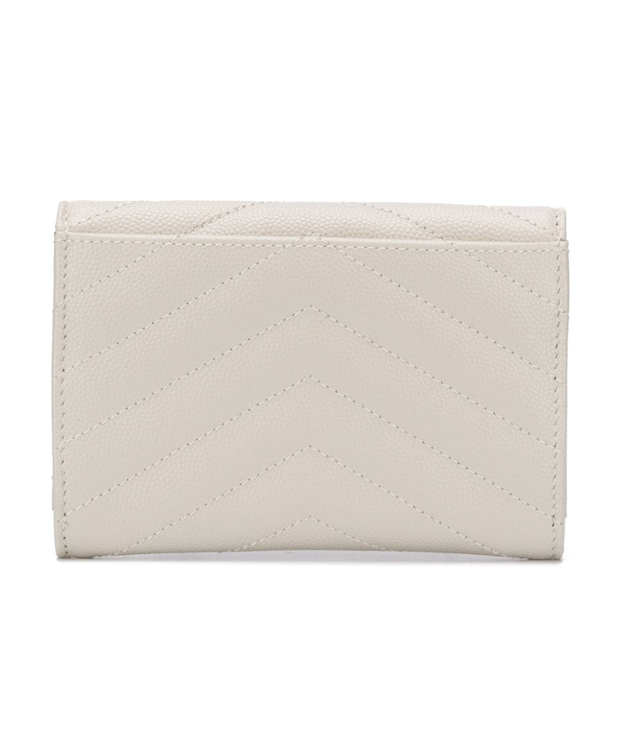 Saint Laurent Small Monogram Envelope Wallet In White