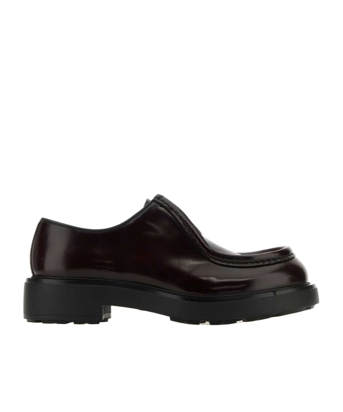 Shop Prada Round-toe Lace-up Shoes In Brown