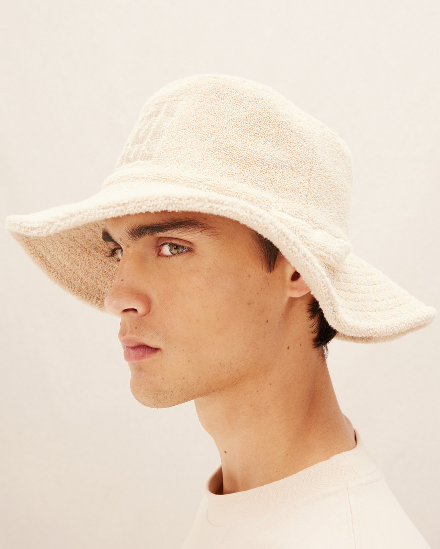 Jacquemus Le Bob Bandho Terry-cloth Bucket Hat In Nude