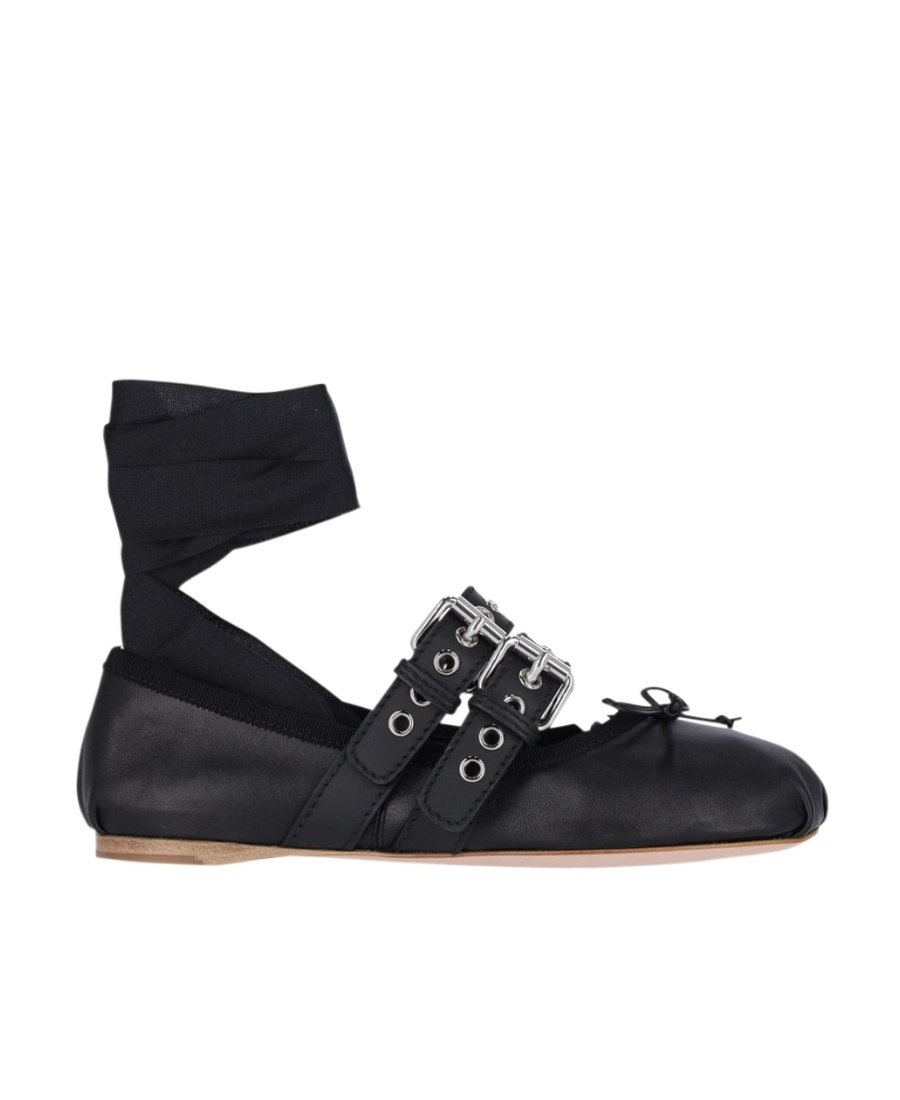 Miu Miu Flat-soled Ballet Shoes In Black