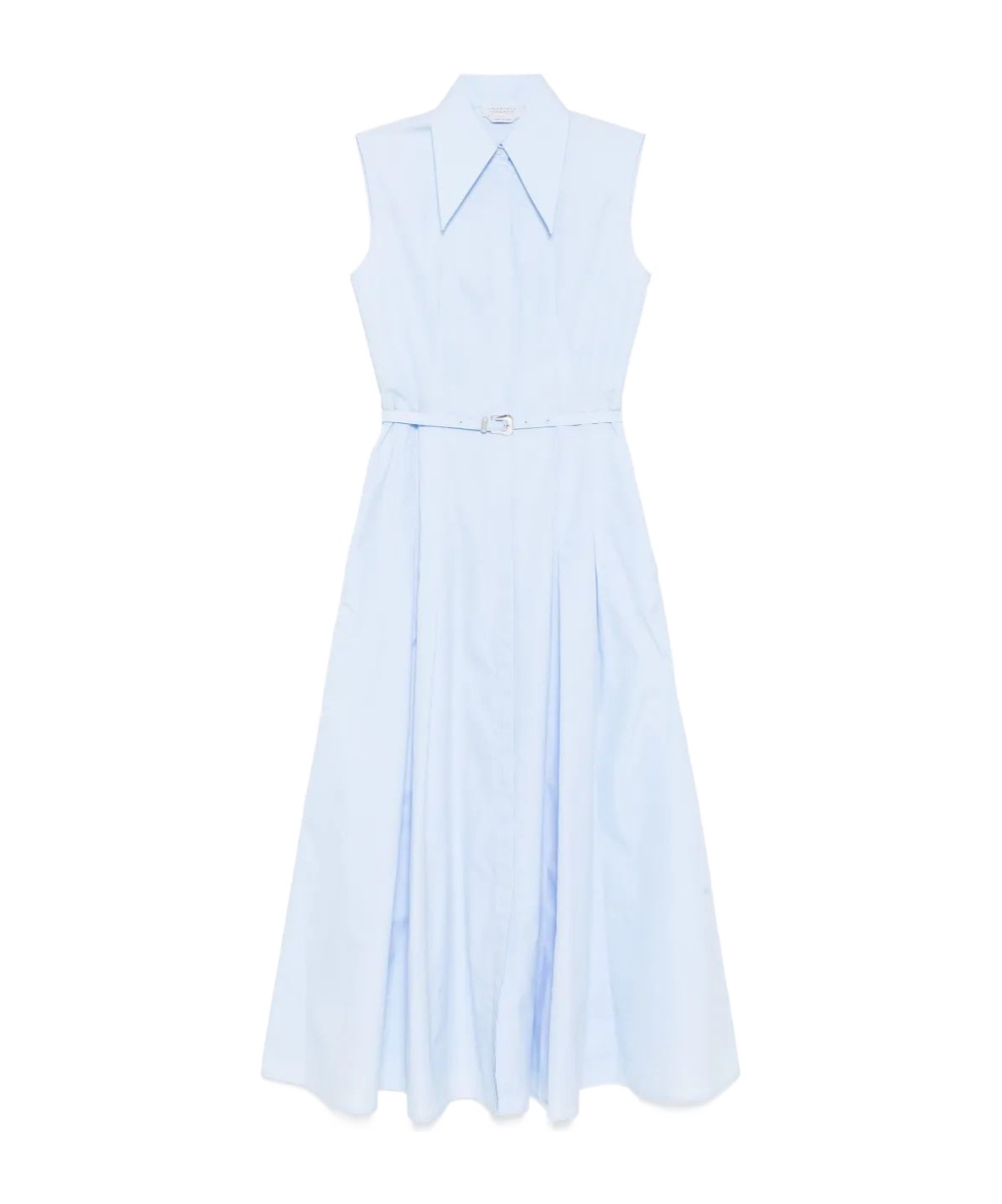 Gabriela Hearst Becca Belted Cotton Poplin Maxi Shirt Dress