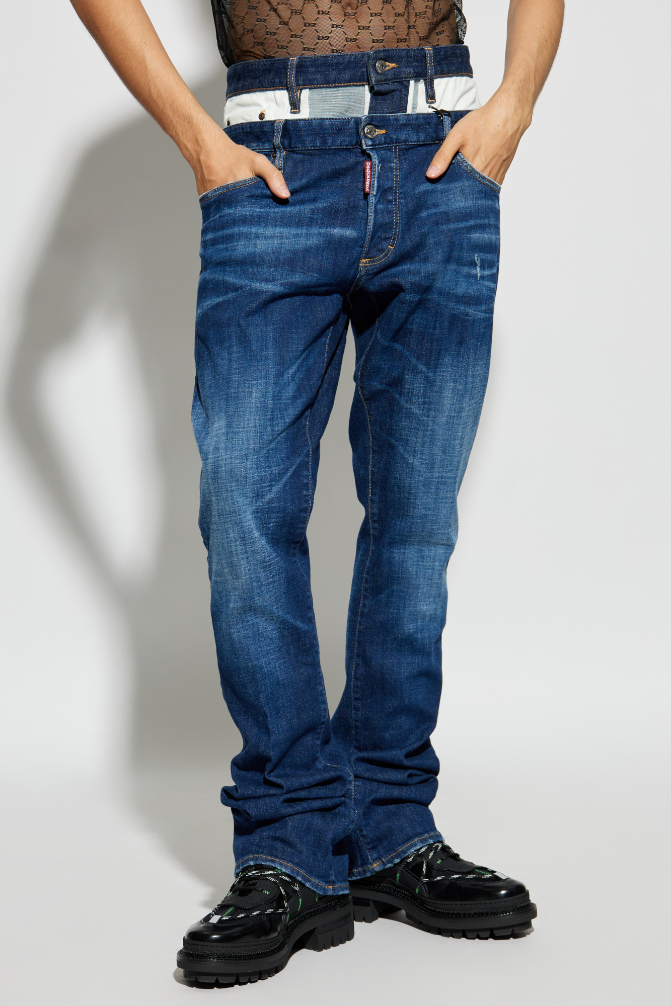 Dsquared2 Sharpei Bootcut Jeans In Blue