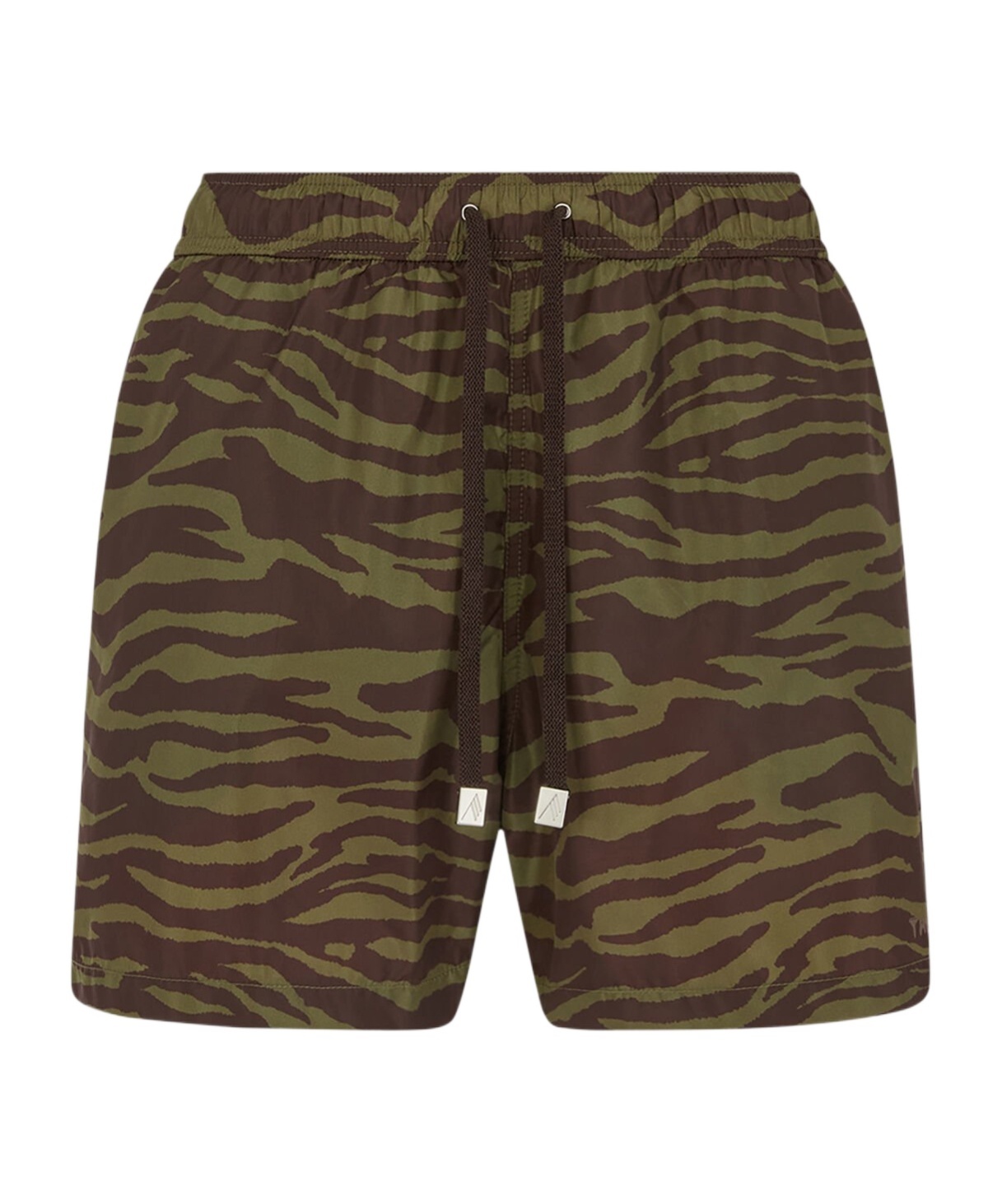 Attico Dark Green And Dark Brown Short Pant In Multi