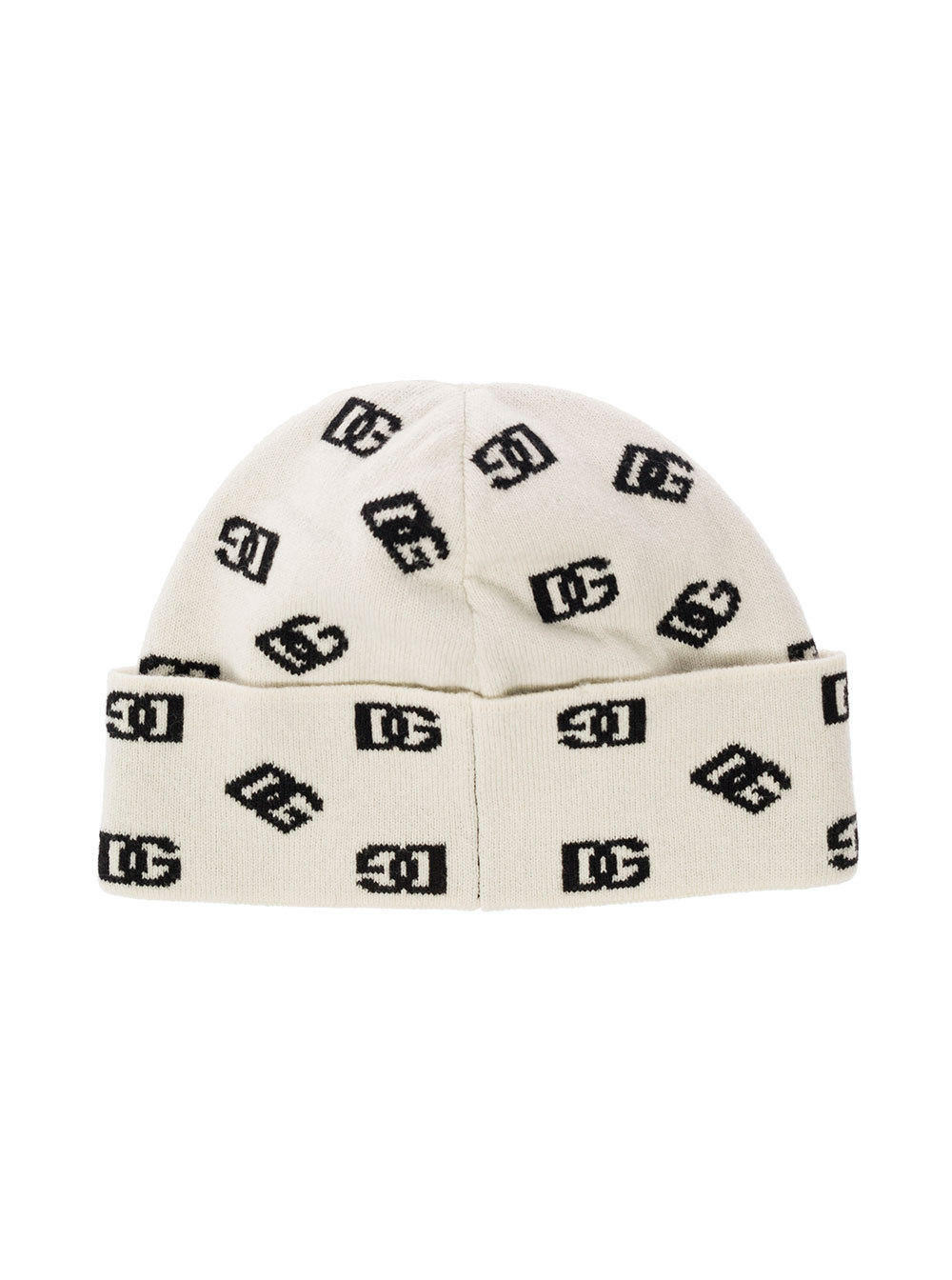 Dolce & Gabbana Dg Intarsia-knit Beanie In White
