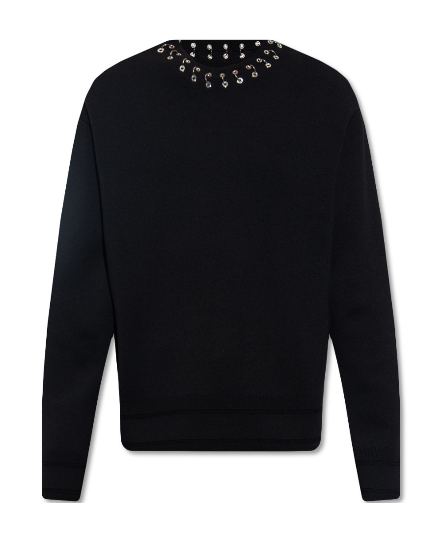 Givenchy Hoop Detailed Neckline Jumper Men In Black