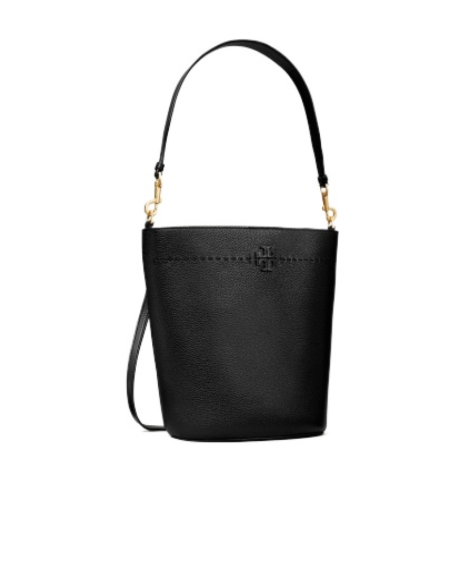TORY BURCH MCGRAW EMBOSSED-LOGO BUCKET BAG