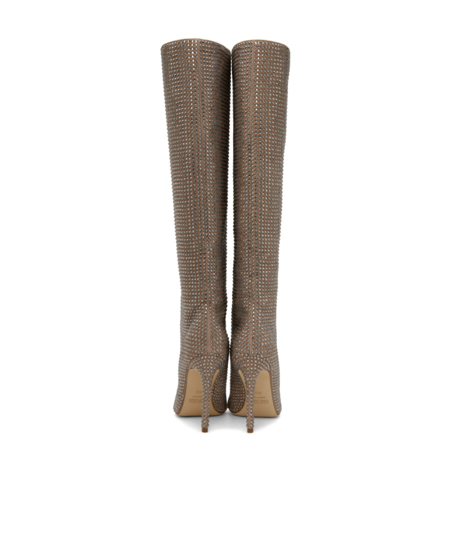 Paris Texas Crystal Decorative Boots In Brown