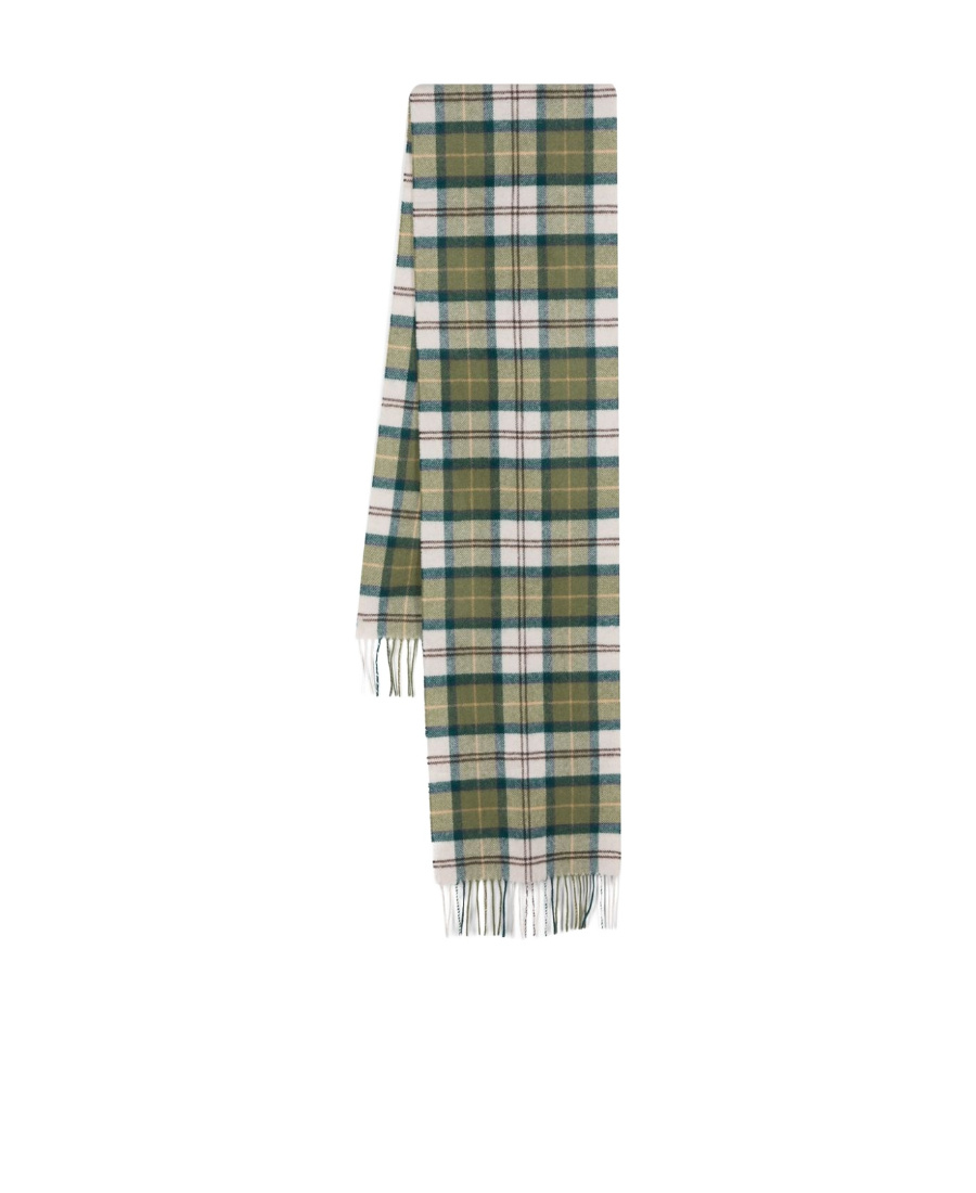 Barbour Tartan Lambswool Scarf In Green