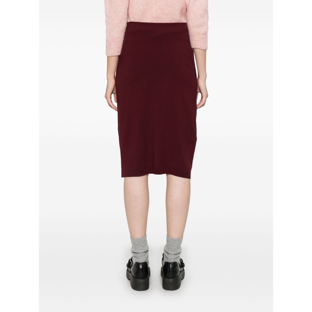 Miu Miu Burgundy Viscose Blend Skirt In Brown
