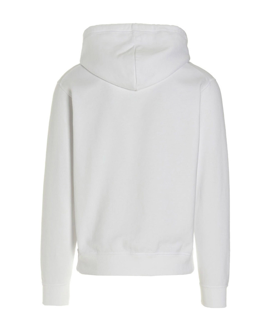 Dsquared2 Logo Print Drawstring Hoodie In White