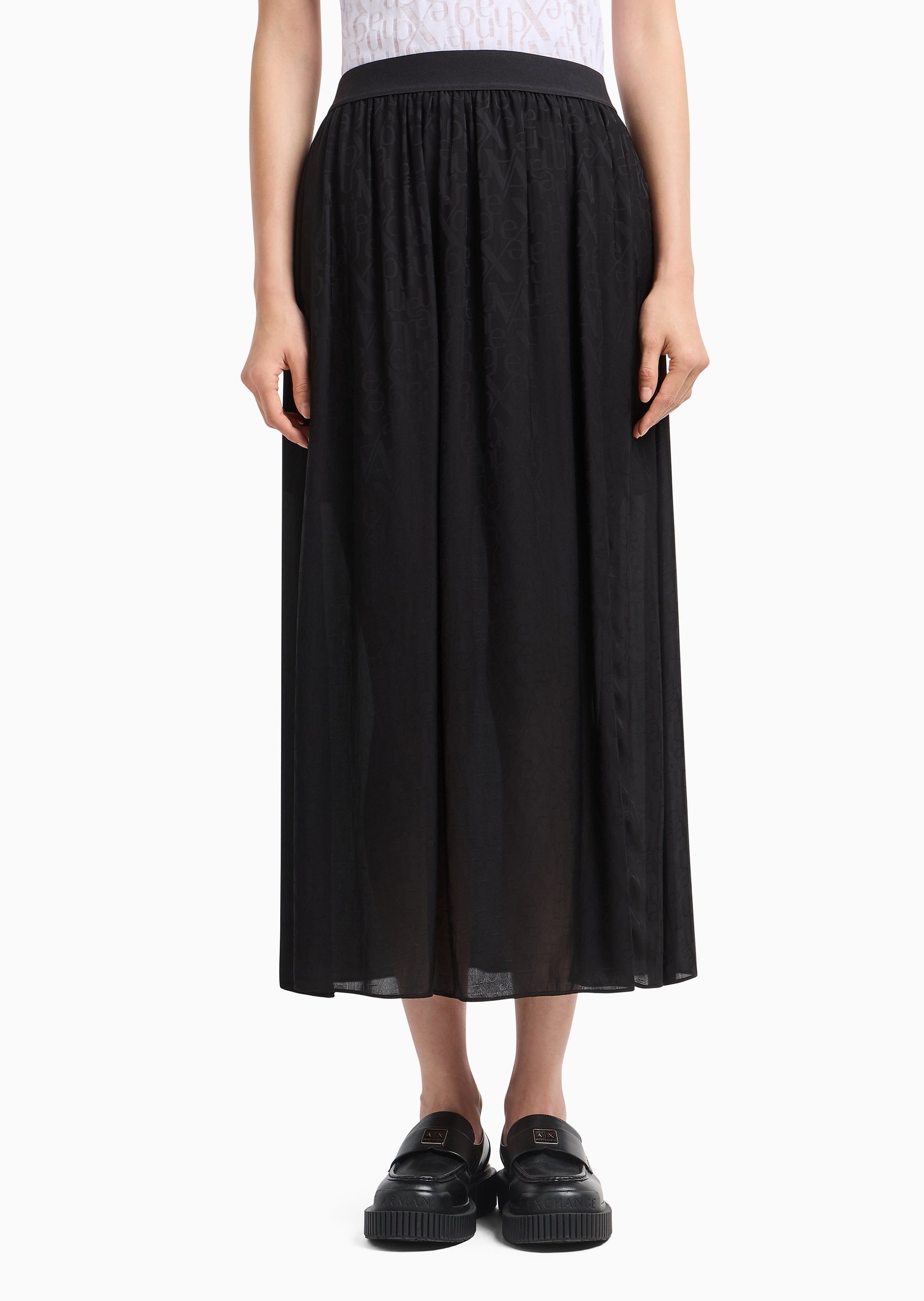 Armani Exchange Slit Skirt In Black