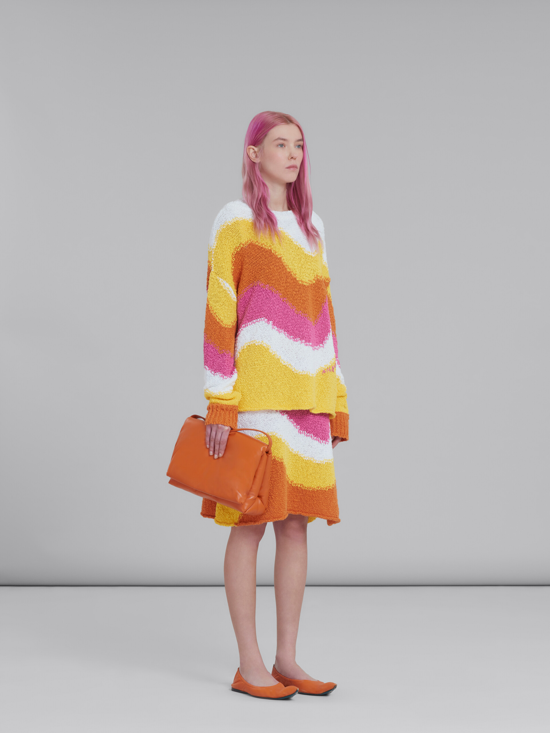 Marni Wavy Crochet Knit Sleeveless Dress In Multicolor