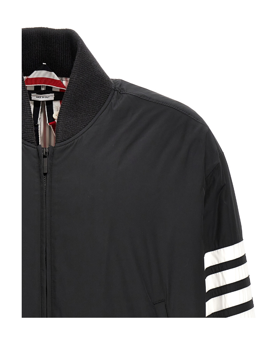 Thom Browne 4-bar Plain Weave Suiting Bomber Jacket In Black
