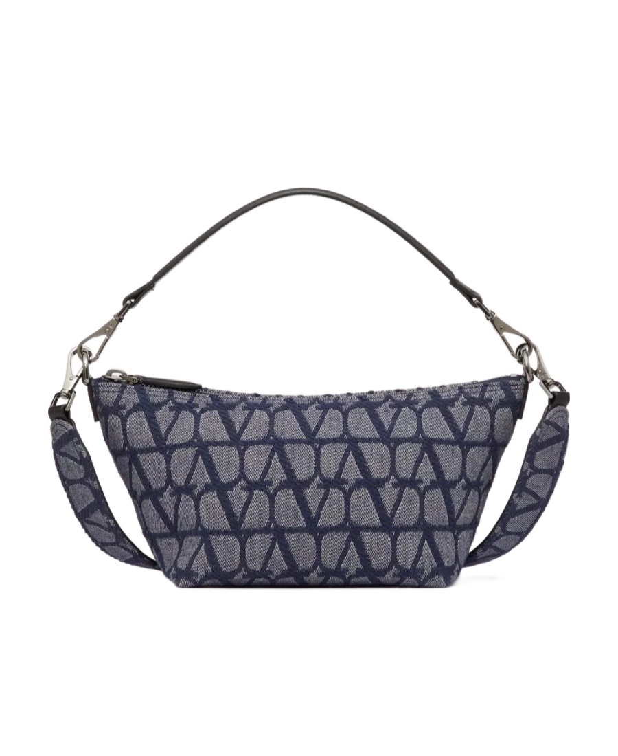 Valentino Toile Iconographe Denim Tote Bag In Black