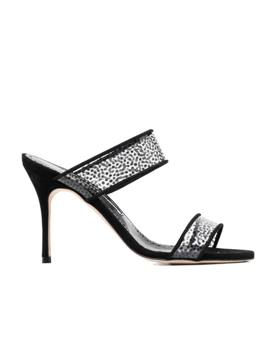 Manolo Blahnik Round Head High-heeled Sandals In Black