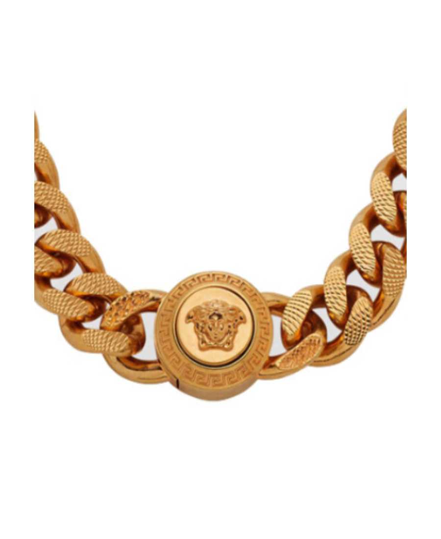 Versace Medusa Chain Necklace In Yellow