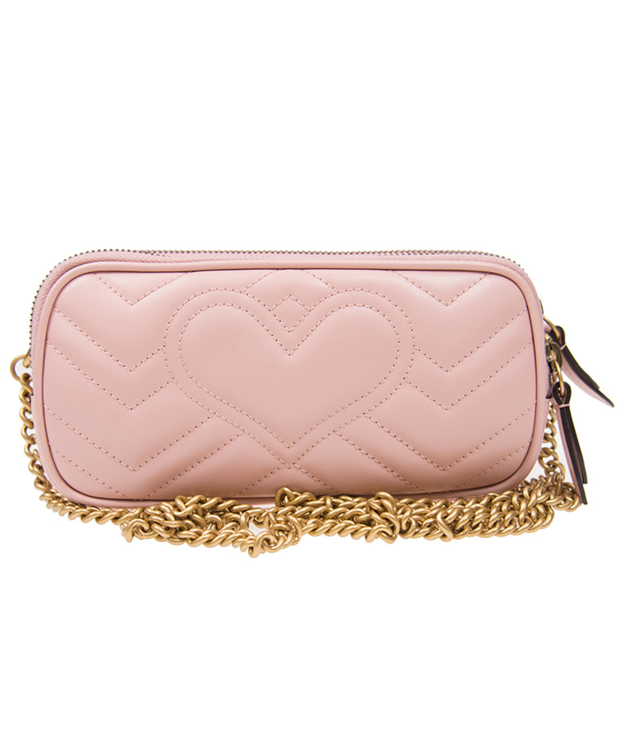 Gucci Gg Marmont Mini Chain Strap Shoulder Bag In Nude