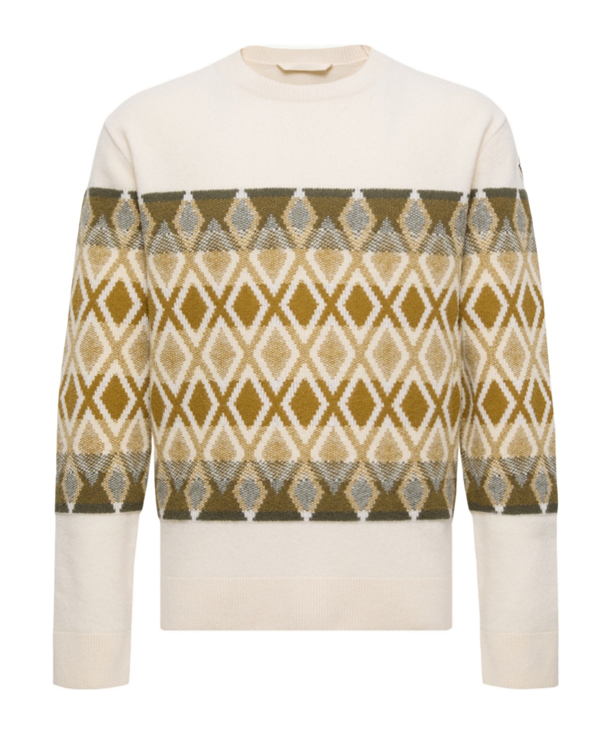 Moncler Fair Isle Virgin Wool Sweater In Neutral