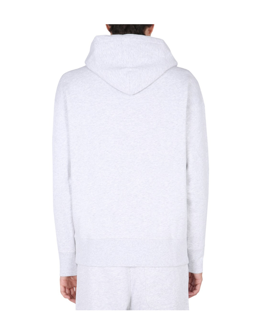 Msgm Brush Stroke Logo French Terry Hoodie In White