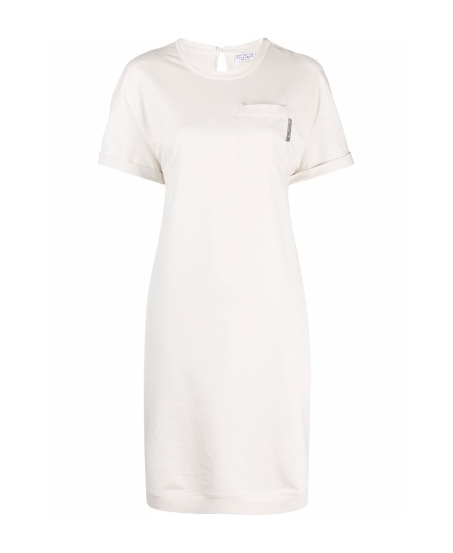 Brunello Cucinelli Short-sleeve T-shirt Dress In White