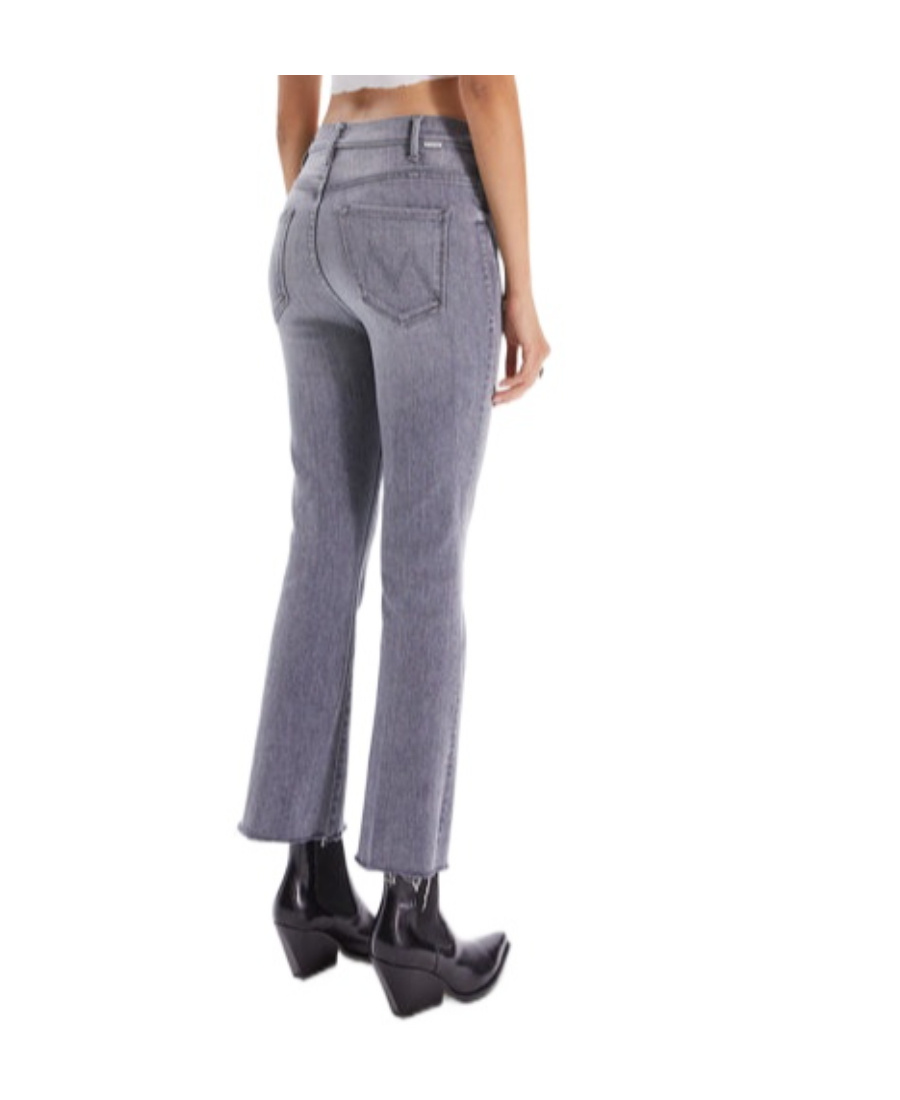Mother The Maven Heel Super High Waist Wide Leg Jeans In Gray