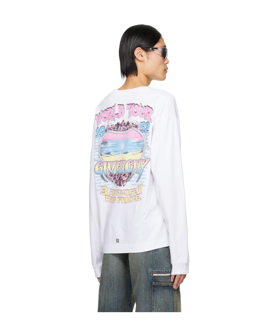 Givenchy Plain Knitted Long-sleeved T-shirt In White
